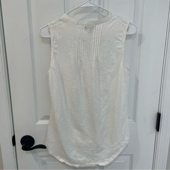For Cynthia Beachwear White Button Down Lace Detail Tank Women’s Size M - Picture 2 of 6